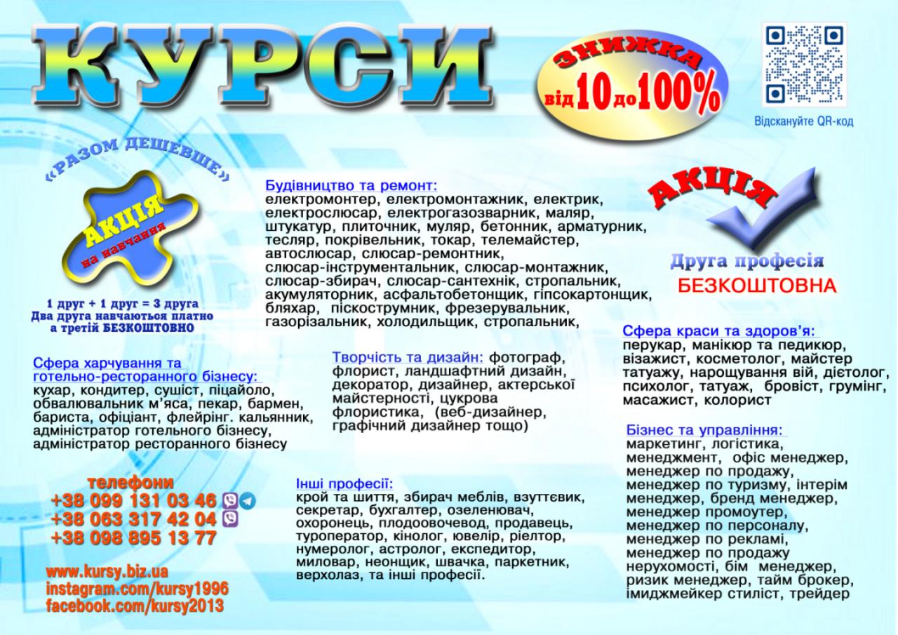 Послуги в послуги з навчання та репетиторства в Кривому Розі за 3 200 грн